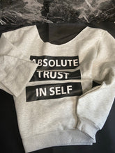 Load image into Gallery viewer, Women’s CUSTOM Off Shoulder Signature “TRUST YOURSELF” Sweatshirt