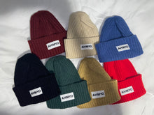 Load image into Gallery viewer, Adult “AHMYO” Skully Ribbed Beanie w/Rubber Label