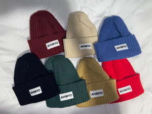 Adult “AHMYO” Skully Ribbed Beanie w/Rubber Label